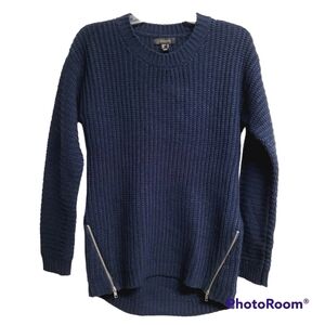 Atmosphere Navy Blue Ribbed Knit Tunic Sweater